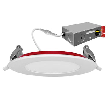 EnvisionLED 6" LED External J-box Round Downlight Fire Rated LED-SL-PNL-6R-15W-5CCT-FR-WH