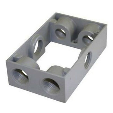 WestGate WXB50‑6 1‑Gang 1/2″ 6‑Hole Weatherproof Extension Ring, Gray