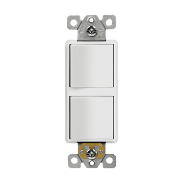 Enerlites 62834-W Dual Rocker Switch, Single Pole