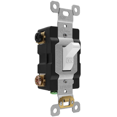 Enerlites 82200-W Double Pole Industrial Toggle Switch, 20A