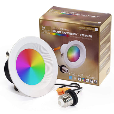 4" RGB Wireless Smart Downlight Retrofit Remote Access via WiFi