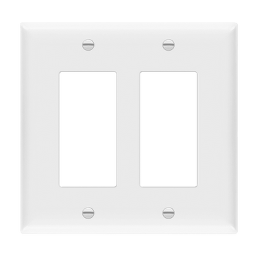 Enerlites 8832M-W 2-Gang Decorator/GFCI Plastic Wall Plate 10-Pack
