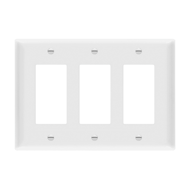 Enerlites 8833M-W 3-Gang Decorator/GFCI Plastic Wall Plate 10-Pack
