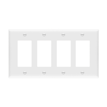 Enerlites 8834M-W 4-Gang Decorator/GFCI Plastic Wall Plate 10-Pack
